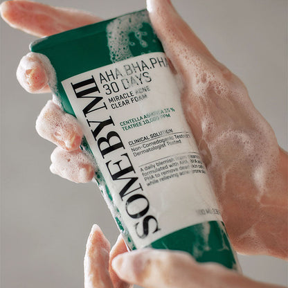 SOME BY MI - Espuma de Limpeza Facial Miracle Acne Clear Foam Aha-Bha-Pha 100ml